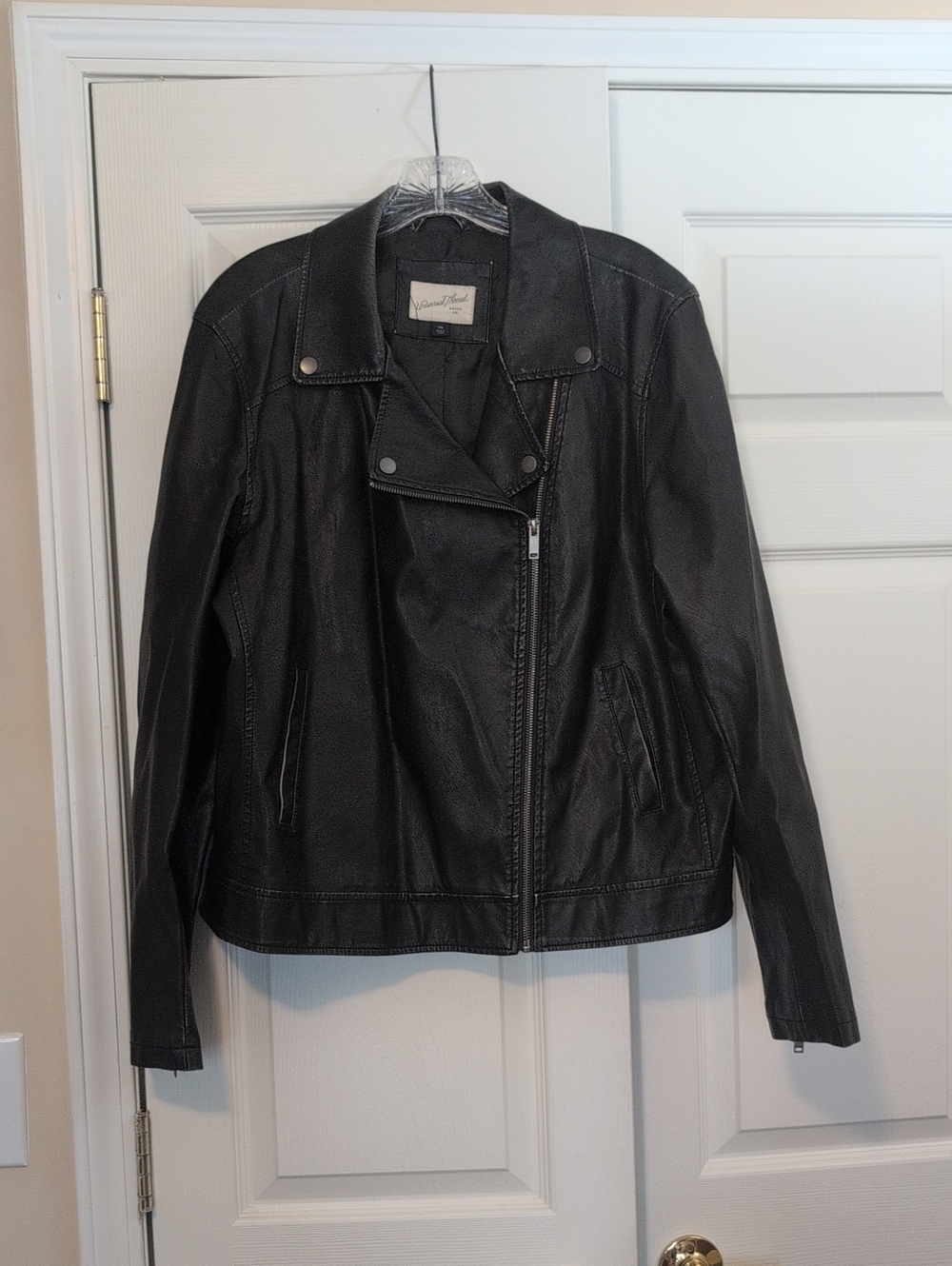 Universal Thread Black Faux Leather Moto Jacket